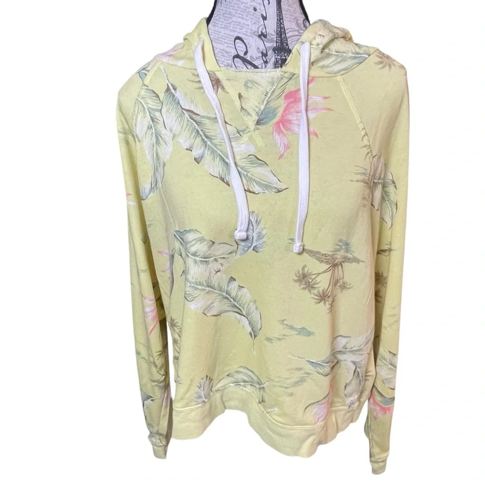 Billabong Yellow Pink Long Sleeve Hooded Sweatshirt - Picture 2 of 9